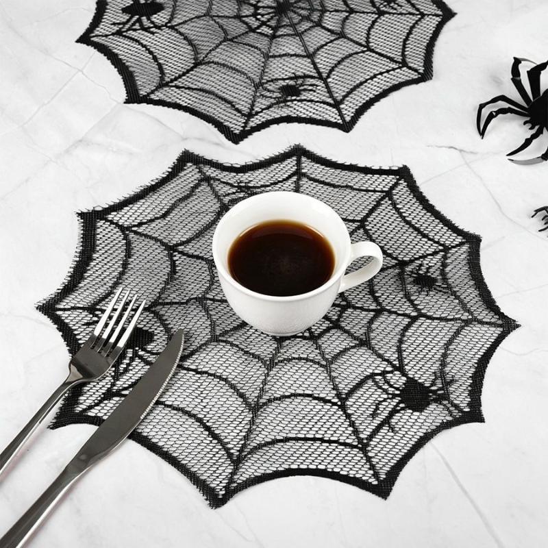 2/4Pcs Spider Web Black Lace T - Spider Web Halloween Decoration ulasan dan harga