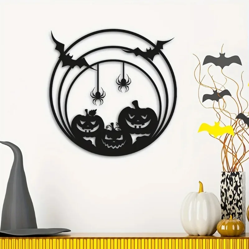 Halloween Metal Wall Art Pumpk - Spider Web Halloween Decoration ulasan dan harga