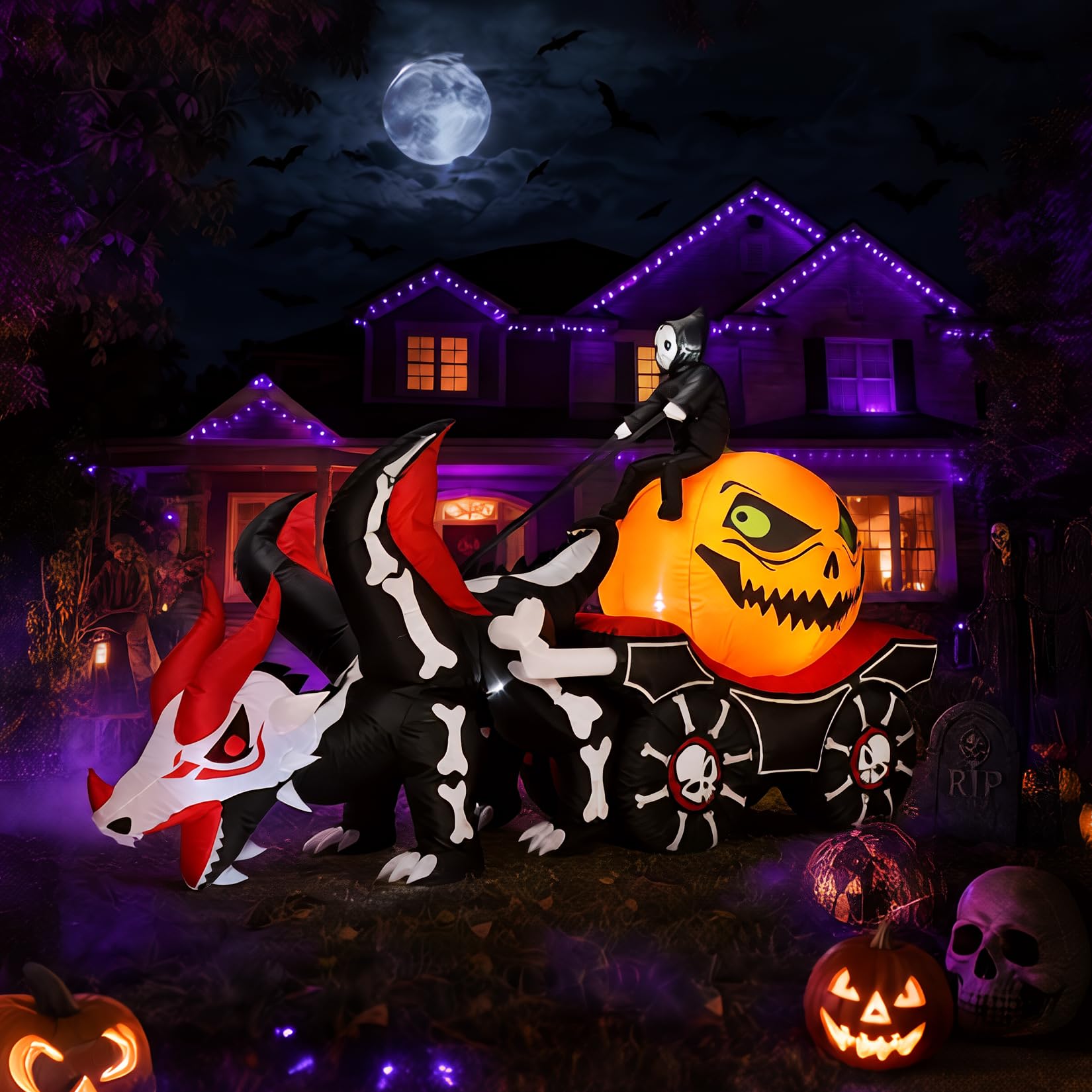 8.9FT Lighted Inflatable Hallo - Halloween Pumpkin Decor Led ulasan dan harga