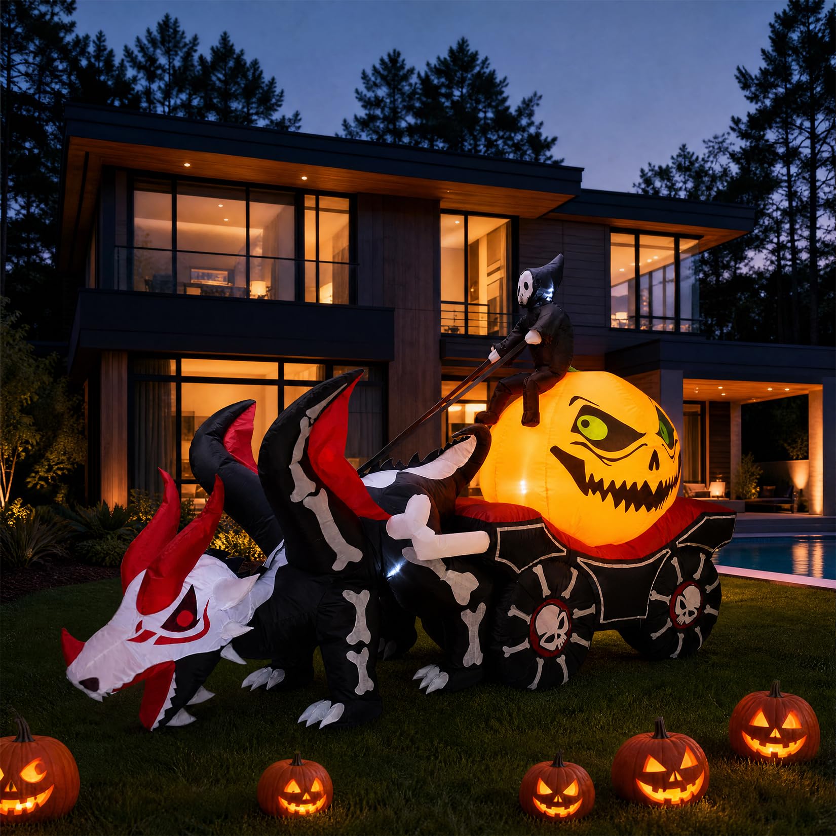 8.9FT Lighted Inflatable Hallo - Halloween Pumpkin Decor Led ulasan dan harga