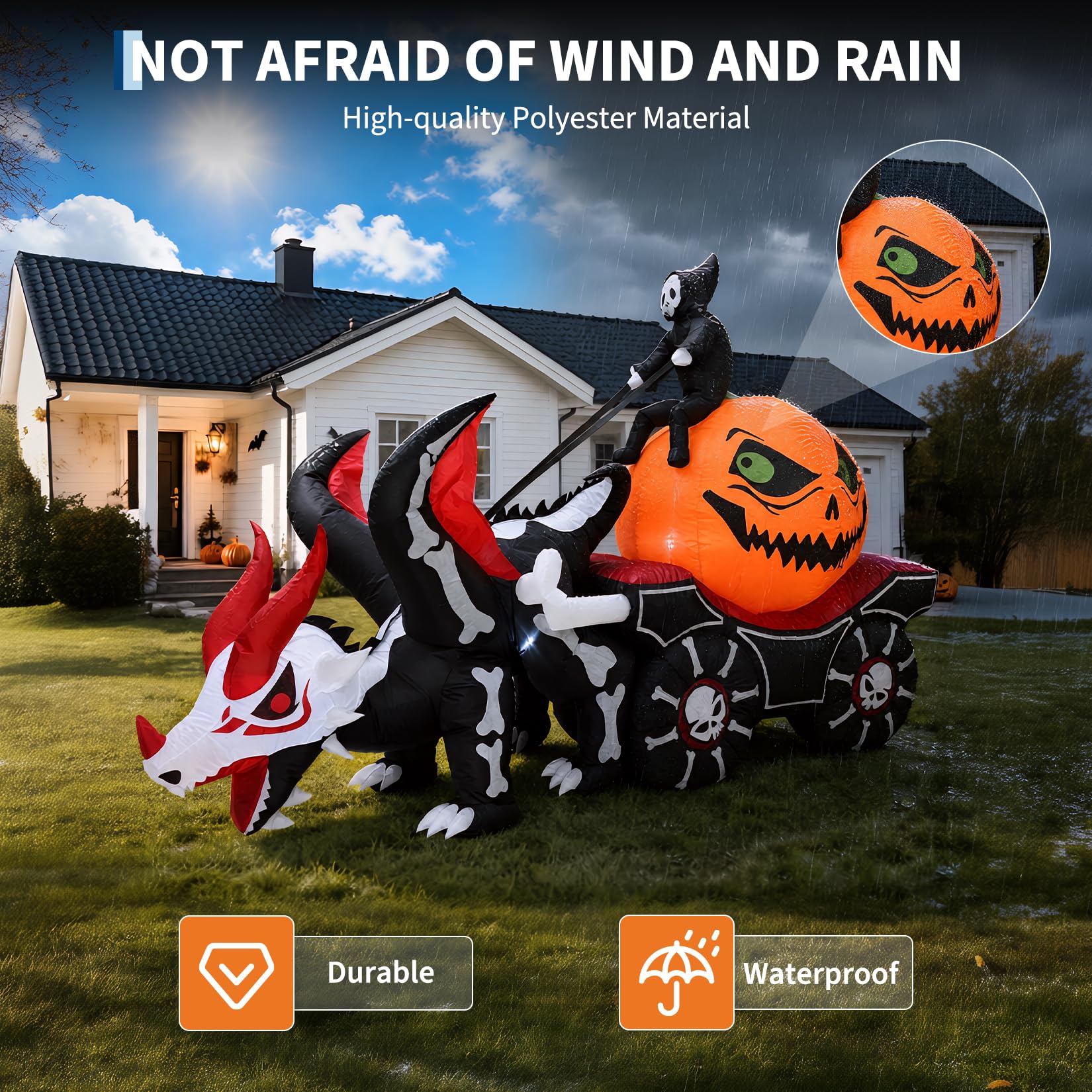 8.9FT Lighted Inflatable Hallo - Halloween Pumpkin Decor Led ulasan dan harga