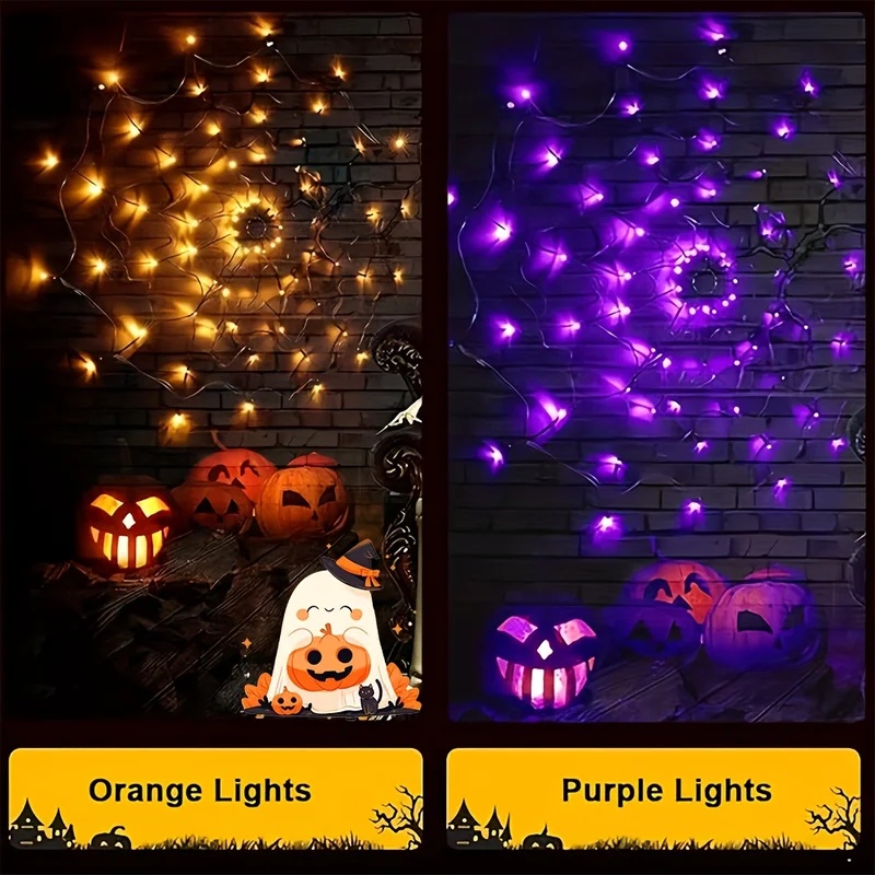 Halloween Spider Web LED Strin - Halloween Led String Lights Orange ulasan dan harga