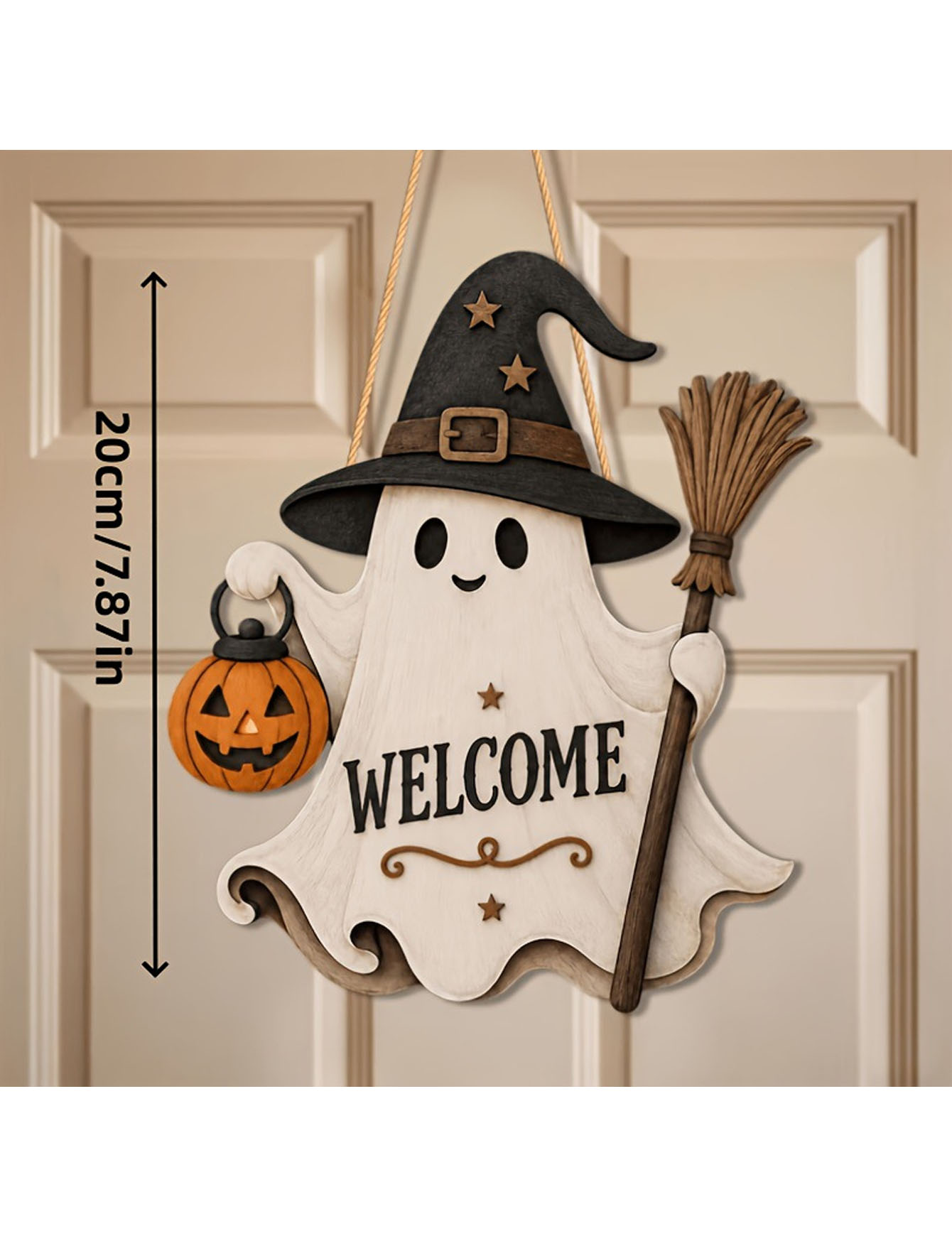 2D flat single-sided ghost doo - Pumpkin Lantern Halloween ulasan dan harga