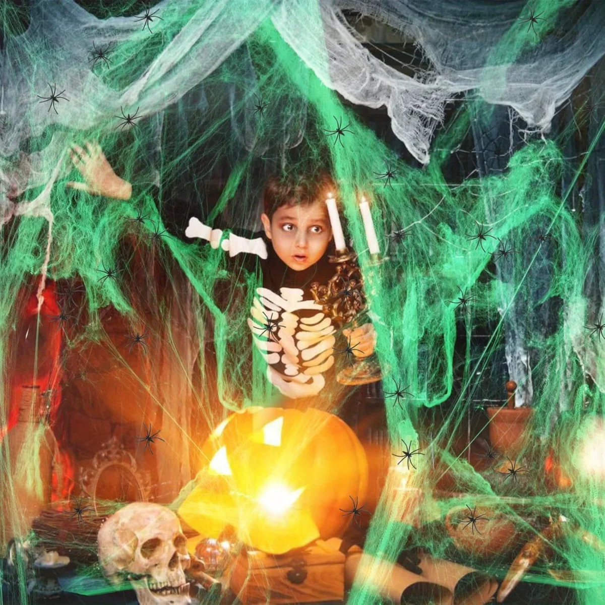 1-20PCS Halloween Decoration S - Spider Web Halloween Decoration ulasan dan harga