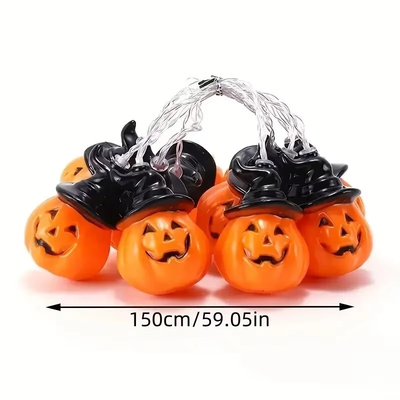 Witch Hat Pumpkin Fairy String - Halloween Led String Lights Orange ulasan dan harga