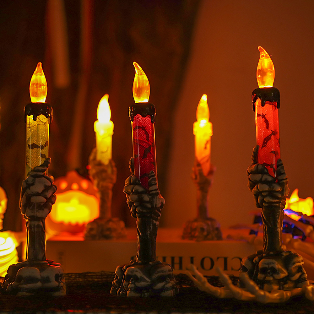 Halloween Skeleton Hand Candle - Halloween Pumpkin Decor Led ulasan dan harga