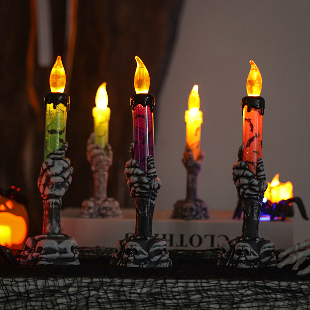 Halloween Skeleton Hand Candle - Halloween Pumpkin Decor Led ulasan dan harga