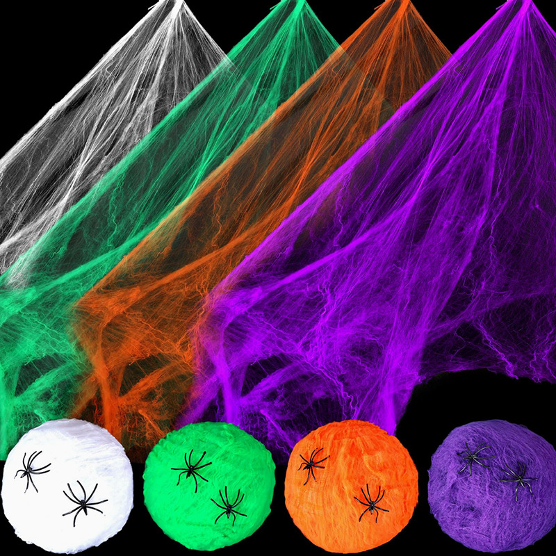 Halloween Decoration White Spi - Spider Web Halloween Decoration ulasan dan harga