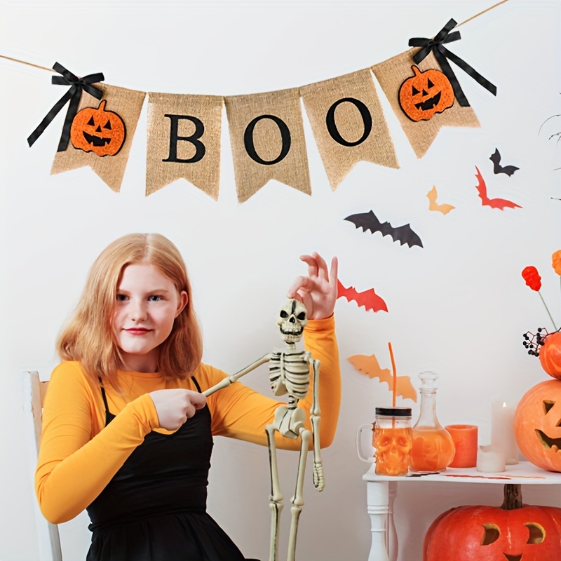 1 Set Rustic Halloween Banner  - Pumpkin Lantern Halloween ulasan dan harga