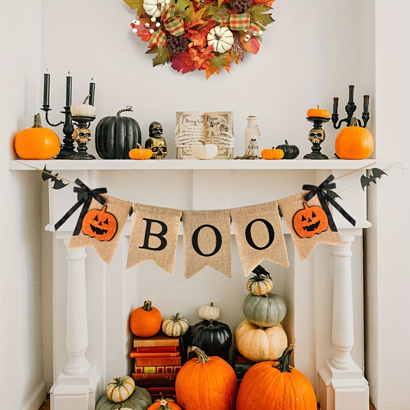 1 Set Rustic Halloween Banner  - Pumpkin Lantern Halloween ulasan dan harga