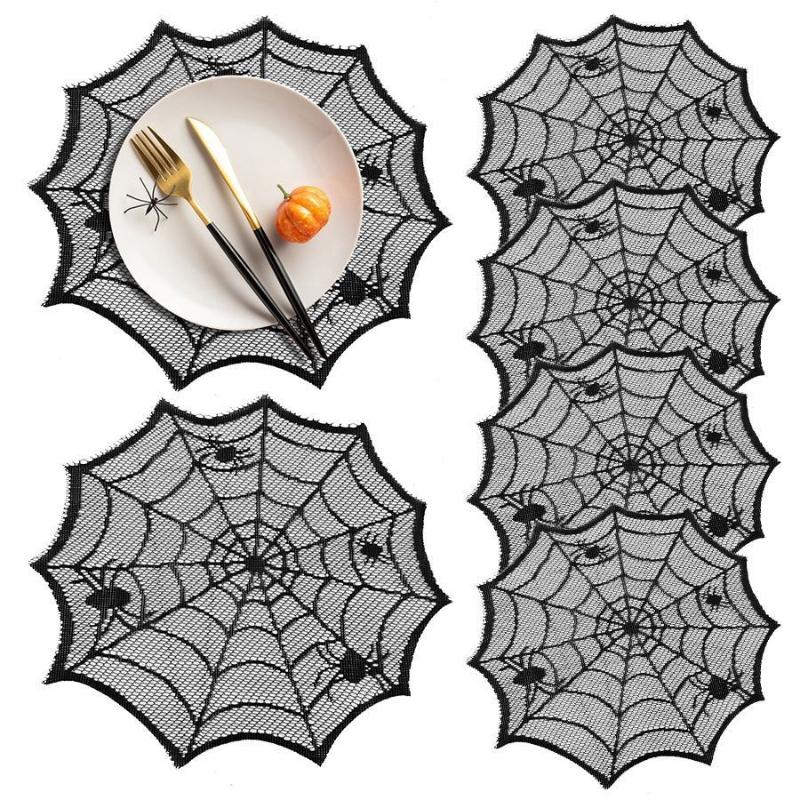 2/4Pcs Spider Web Black Lace T - Spider Web Halloween Decoration ulasan dan harga