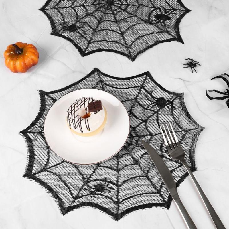 2/4Pcs Spider Web Black Lace T - Spider Web Halloween Decoration ulasan dan harga