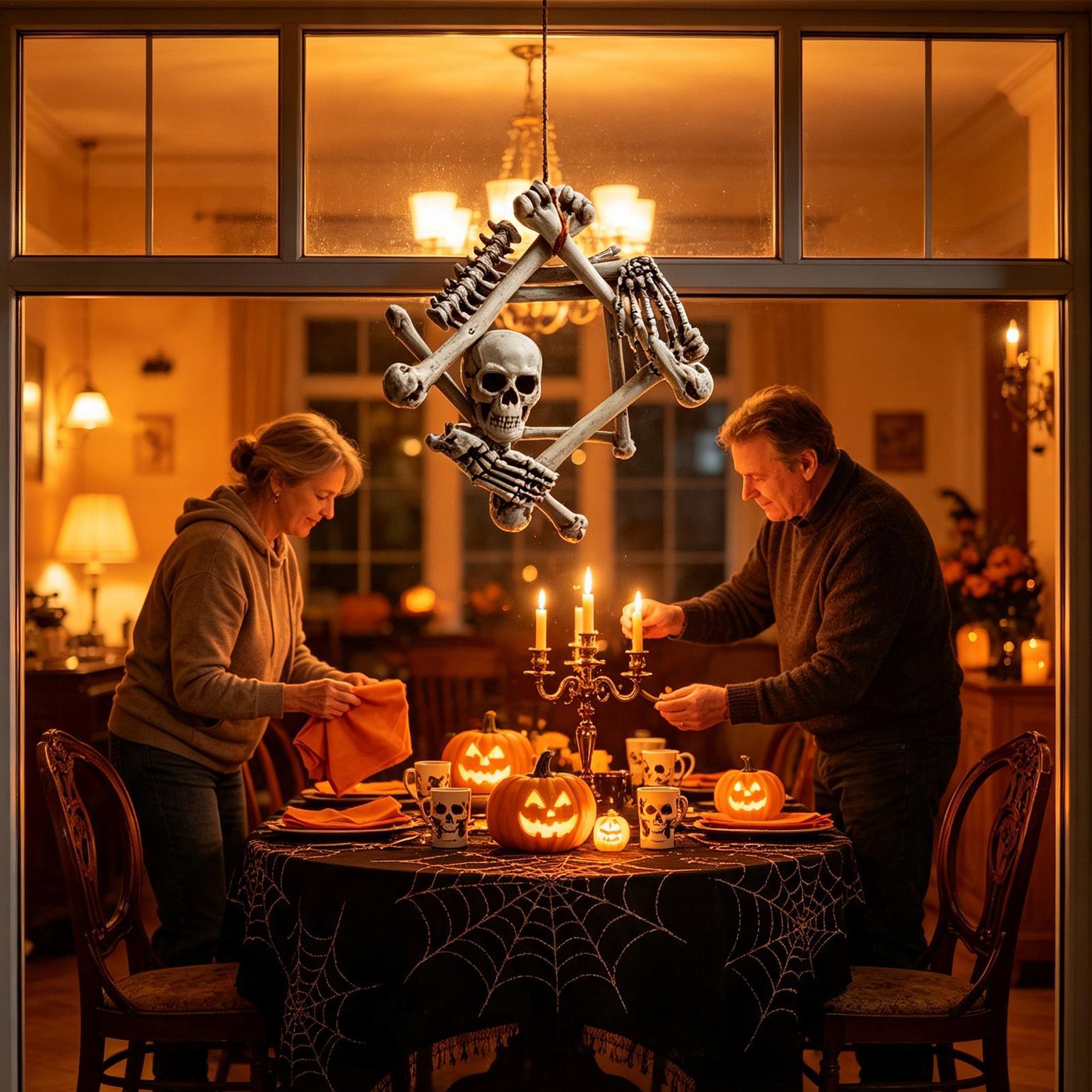 Halloween Skull Wreath Gothic  - Halloween Skeleton Decoration ulasan dan harga