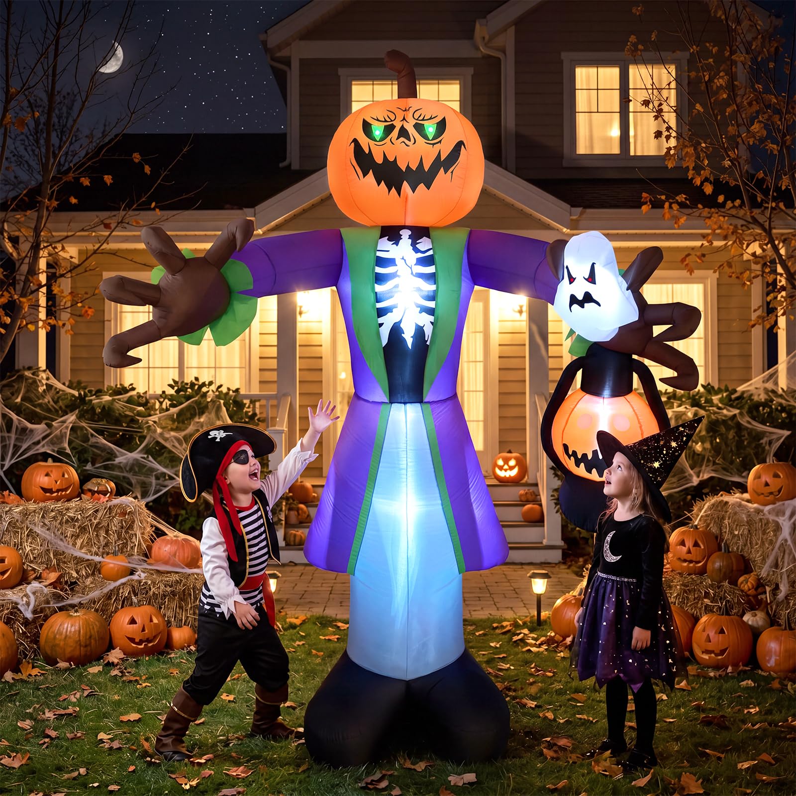 8ft Lighted Halloween Inflatab - Pumpkin Lantern Halloween ulasan dan harga